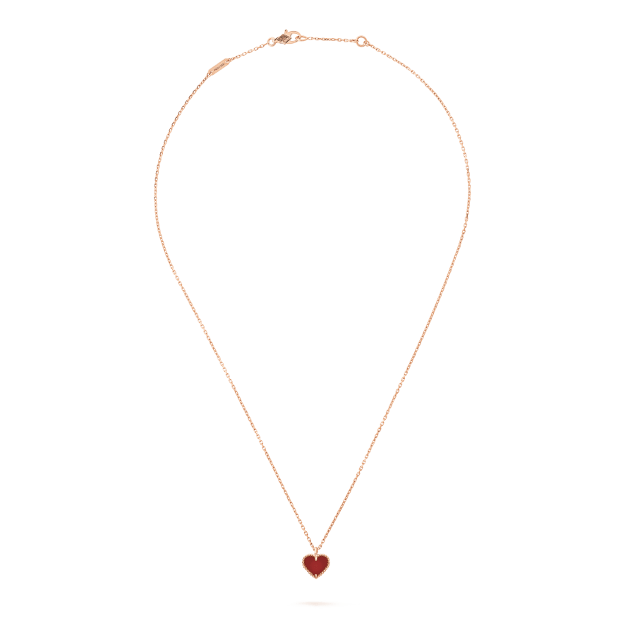 [ROYAL]SWEET CLOVER CARNELIAN HEART NECKLACE