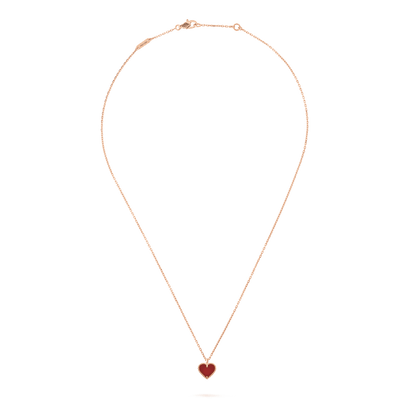 [ROYAL]SWEET CLOVER CARNELIAN HEART NECKLACE