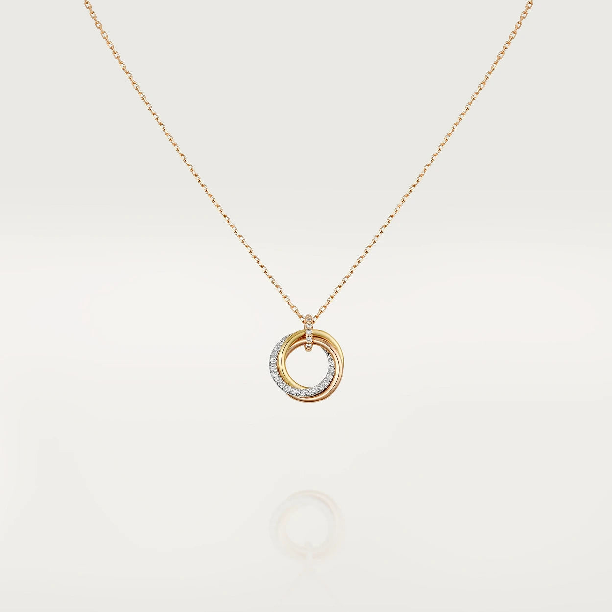 [ROYAL]TRINITY NECKLACE SILVER GOLD PINK GOLD DIAMONDS