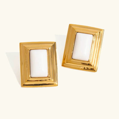 [Royal&Vicky]Sybil Gold-Emaille-Ohrringe