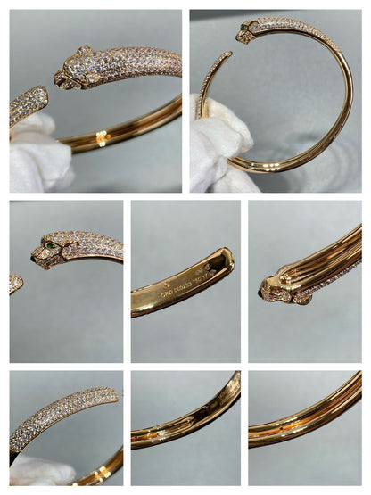 [ROYAL]PANTHERE FULL DIAMOND OPEN BRACELET