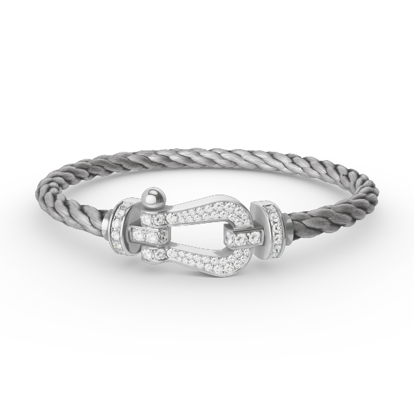 [ROYAL]FORCE LARGE HORSESHOE FULL DIAMOND BRACELET SILVER