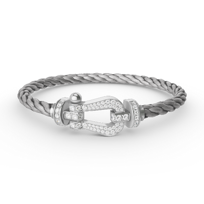 [ROYAL]FORCE LARGE HORSESHOE FULL DIAMOND BRACELET SILVER