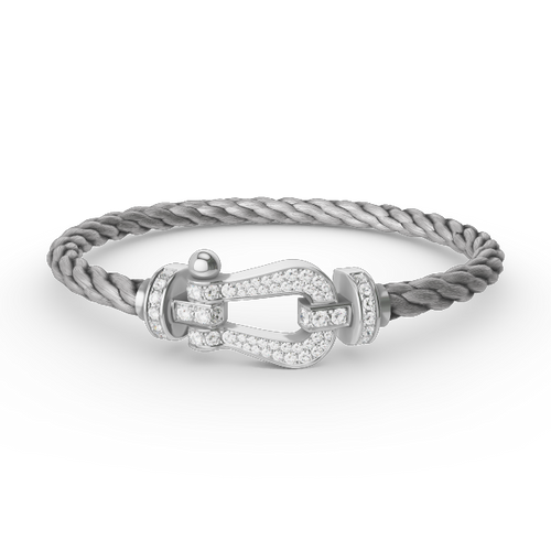 [Royal&Vicky]FORCE LARGE HORSESHOE FULL DIAMOND BRACELET SILVER