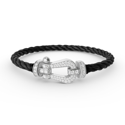 [ROYAL]FORCE LARGE HORSESHOE FULL DIAMOND BRACELET SILVER