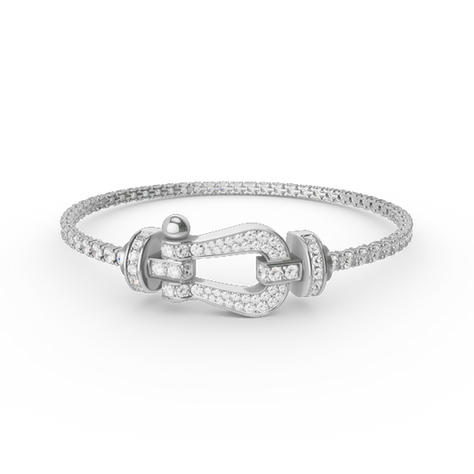 [ROYAL]FORCE  LARGE HORSESHOE FULL DIAMOND TENNIS BRACELET